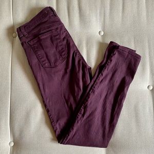 J Brand Dark Plum Super Skinny Jeans
